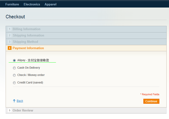 Magento Alipay extension - Click Image to Close